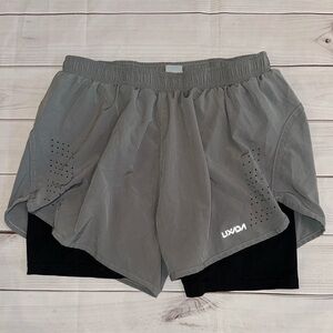 Lixada Women's Lined Gray Running Shorts Size XXL Gym Running Active Shorts